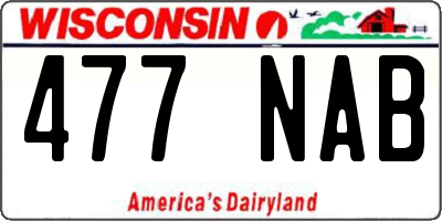 WI license plate 477NAB