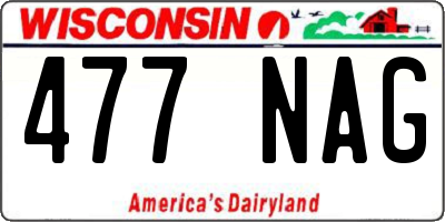 WI license plate 477NAG