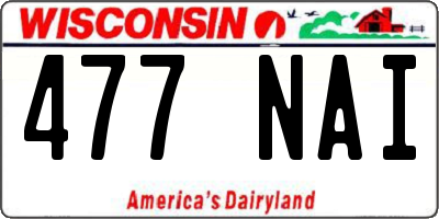 WI license plate 477NAI