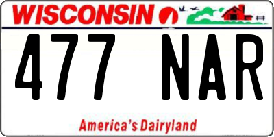 WI license plate 477NAR