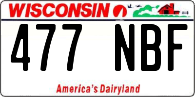 WI license plate 477NBF