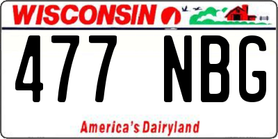 WI license plate 477NBG