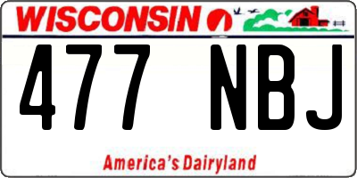 WI license plate 477NBJ