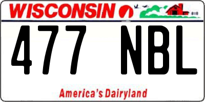 WI license plate 477NBL