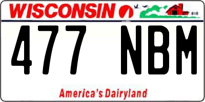 WI license plate 477NBM