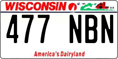 WI license plate 477NBN