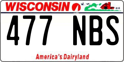WI license plate 477NBS