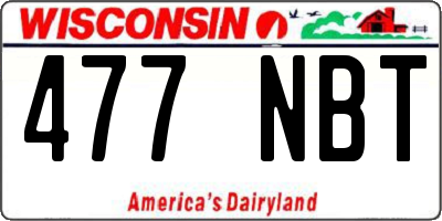 WI license plate 477NBT