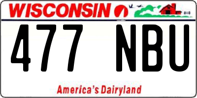 WI license plate 477NBU