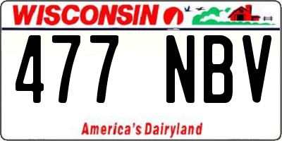 WI license plate 477NBV