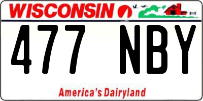 WI license plate 477NBY