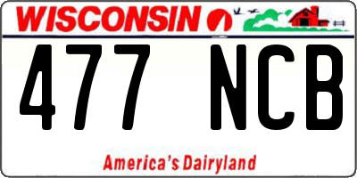 WI license plate 477NCB