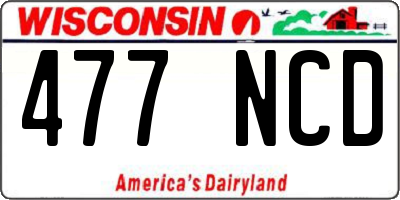 WI license plate 477NCD