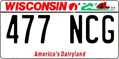 WI license plate 477NCG