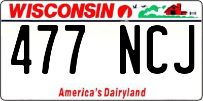 WI license plate 477NCJ