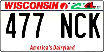 WI license plate 477NCK