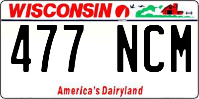WI license plate 477NCM