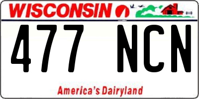 WI license plate 477NCN