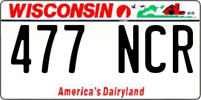 WI license plate 477NCR