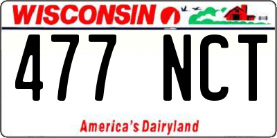 WI license plate 477NCT