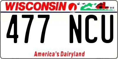 WI license plate 477NCU