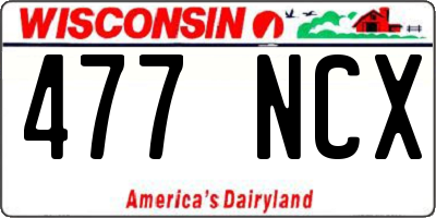 WI license plate 477NCX