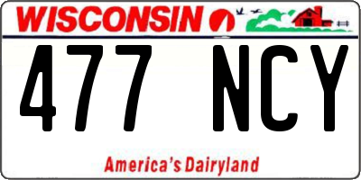 WI license plate 477NCY