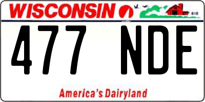 WI license plate 477NDE