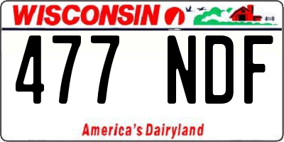 WI license plate 477NDF
