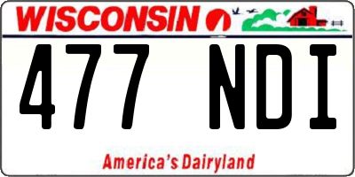 WI license plate 477NDI