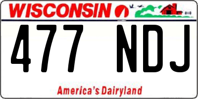 WI license plate 477NDJ