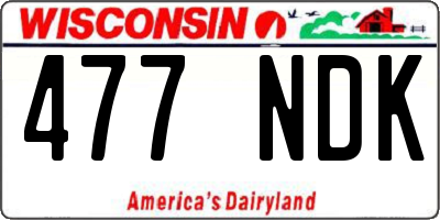 WI license plate 477NDK