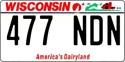 WI license plate 477NDN