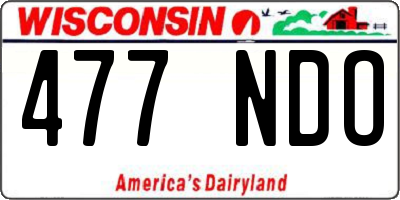 WI license plate 477NDO