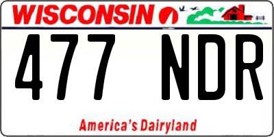 WI license plate 477NDR