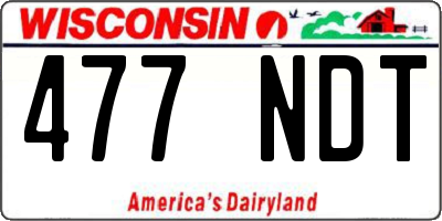 WI license plate 477NDT