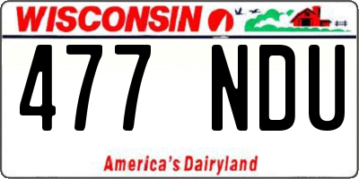 WI license plate 477NDU