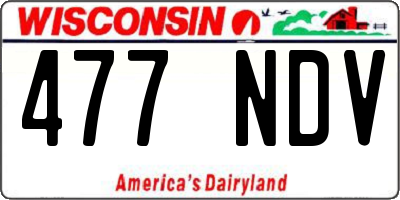 WI license plate 477NDV