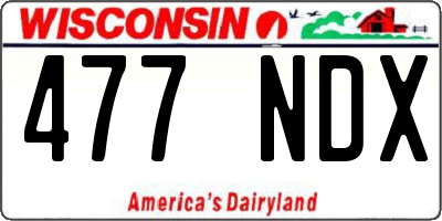 WI license plate 477NDX