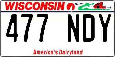 WI license plate 477NDY