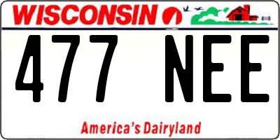 WI license plate 477NEE