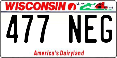 WI license plate 477NEG