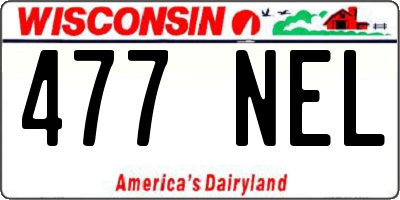 WI license plate 477NEL