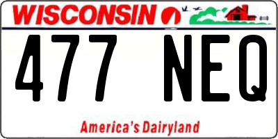 WI license plate 477NEQ