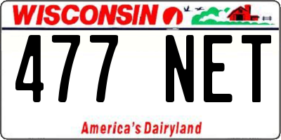 WI license plate 477NET