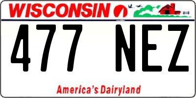WI license plate 477NEZ