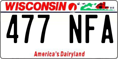 WI license plate 477NFA