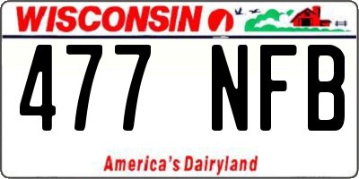 WI license plate 477NFB