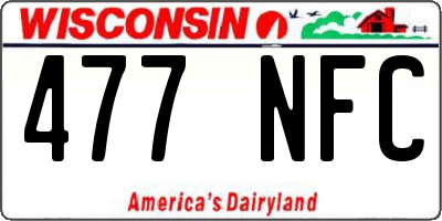 WI license plate 477NFC