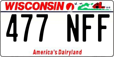 WI license plate 477NFF